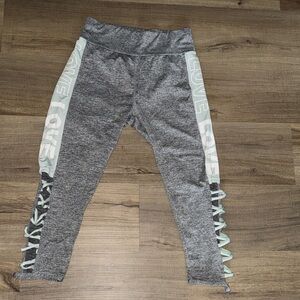 Gray Women’s Leggings with Side Print
